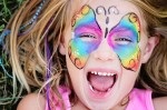 Girl with butterfly facepaint