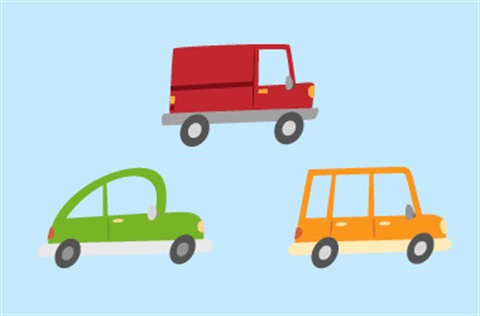 Cartoon pictures of three cars