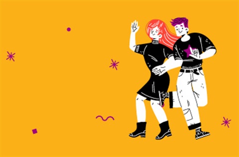 animated two people dancing