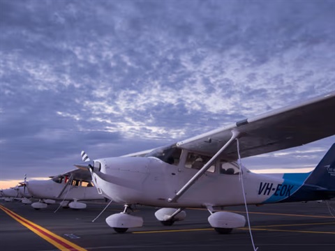 small aircraft ready to take off