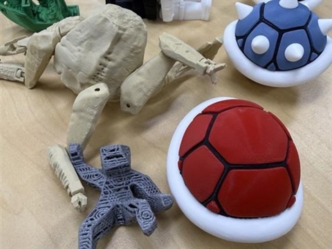 images of 3d printed rock and turtle