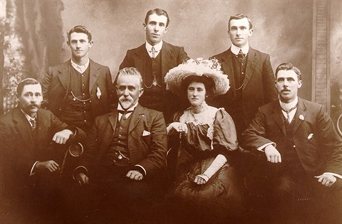 historical sepia family portrait