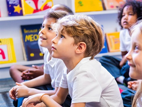 kids looking at someone