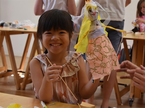 girl with a puppet