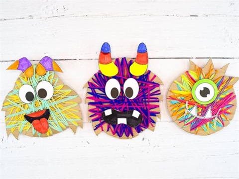 monster faces made from craft